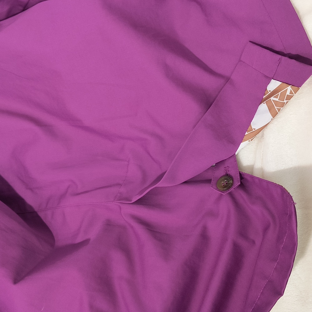 Purple Overcoat All Weather Jacket Lined Chic Classic Trench - Picture 10 of 10
